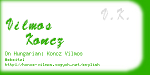 vilmos koncz business card